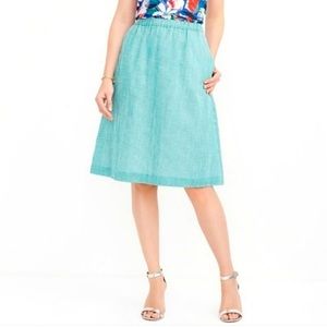 J. Crew Green Gingham Midi Skirt New! Sz 4 Pockets!